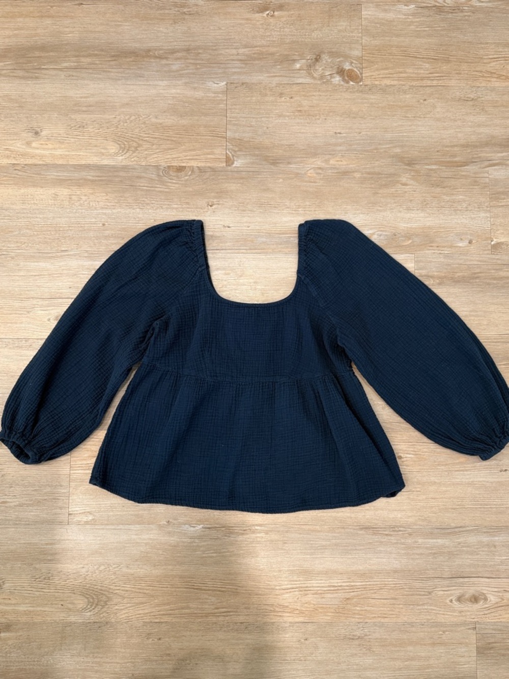 Universal Thread Navy Square-Neck Peasant Blouse